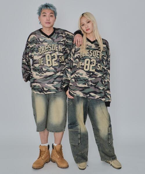 WEGO(ウィゴー)の「WEGO/カモフラナンバリングホッケーロンT(Tシャツ/カットソー・メンズ・カーキ/ブルー・MEDIUM/LARGE)」の10枚目の写真
