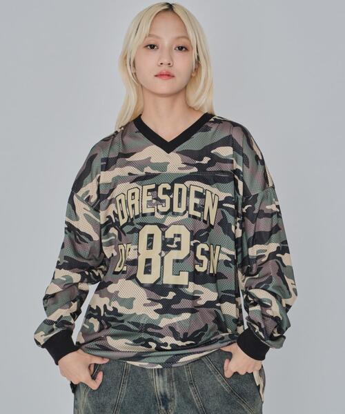 WEGO(ウィゴー)の「WEGO/カモフラナンバリングホッケーロンT(Tシャツ/カットソー・メンズ・カーキ/ブルー・MEDIUM/LARGE)」の20枚目の写真