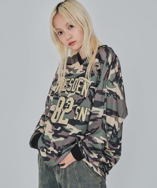 WEGO(ウィゴー)の「WEGO/カモフラナンバリングホッケーロンT(Tシャツ/カットソー・メンズ・カーキ/ブルー・MEDIUM/LARGE)」の18枚目の写真
