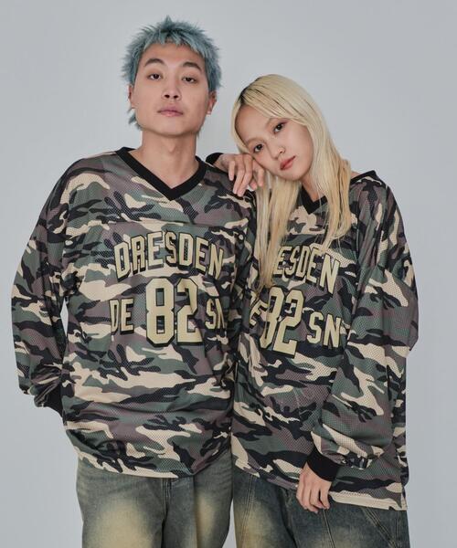 WEGO(ウィゴー)の「WEGO/カモフラナンバリングホッケーロンT(Tシャツ/カットソー・メンズ・カーキ/ブルー・MEDIUM/LARGE)」の15枚目の写真