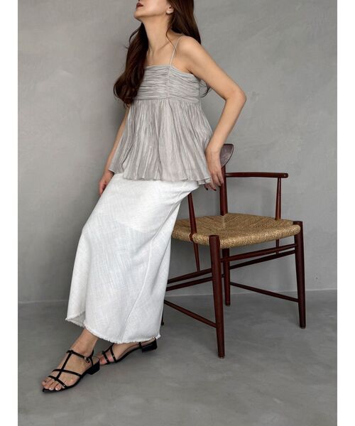 OUNNOUN（オウンノウン）の「【OUNNOUN】ペプラムキャミソールブラウス（シャツ/ブラウス・レディース・チャコールグレー/ライトグレー/ピンク・FREE）」の5枚目の写真