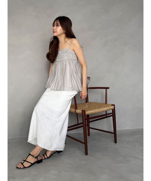 OUNNOUN（オウンノウン）の「【OUNNOUN】ペプラムキャミソールブラウス（シャツ/ブラウス・レディース・チャコールグレー/ライトグレー/ピンク・FREE）」の7枚目の写真