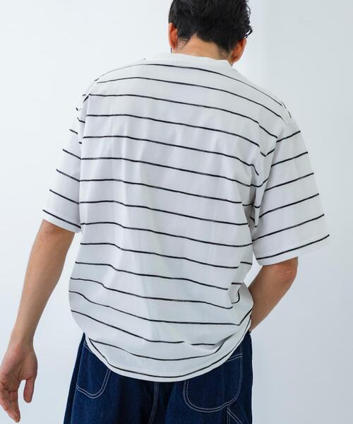 URBAN RESEARCH（アーバンリサーチ）の「RELAX FIT BORDER T-SHIRTS（Tシャツ/カットソー・メンズ・ネイビー/ホワイト・MEDIUM/LARGE）」の6枚目の写真