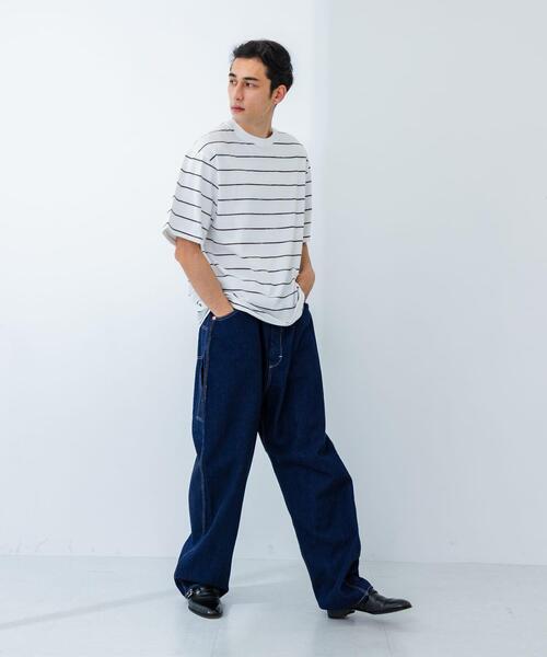 URBAN RESEARCH（アーバンリサーチ）の「RELAX FIT BORDER T-SHIRTS（Tシャツ/カットソー・メンズ・ネイビー/ホワイト・MEDIUM/LARGE）」の8枚目の写真