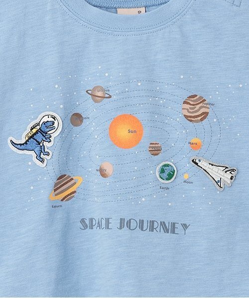 petit main（プティマイン）の「【防汚加工】宇宙グラフィック半袖Tシャツ（Tシャツ/カットソー・キッズ・ターコイズブルー/オフホワイト/チャコール・100cm/120cm/80ｃｍ/130cm/110cm/90cm）」の6枚目の写真