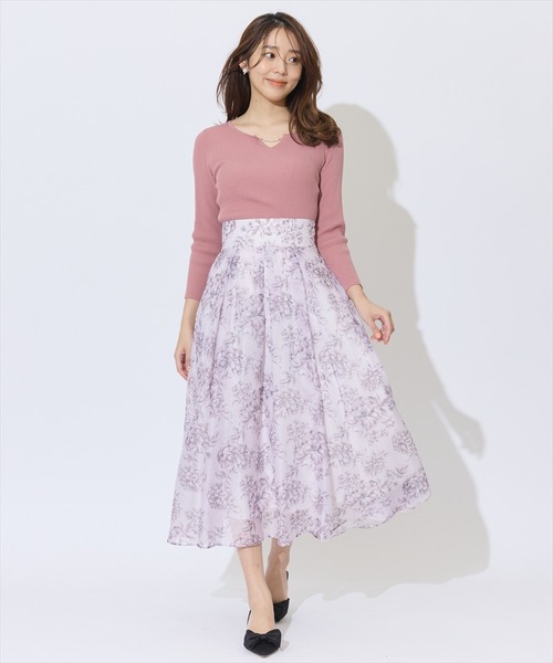 SWINGLE（スウィングル）の「パールキーネックニットプルオーバー（ニット/セーター・レディース・ネイビー/ピンク/ライトベージュ/ミント・FREE）」の8枚目の写真