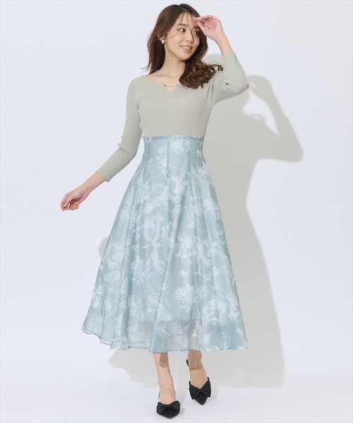 SWINGLE（スウィングル）の「パールキーネックニットプルオーバー（ニット/セーター・レディース・ネイビー/ピンク/ライトベージュ/ミント・FREE）」の17枚目の写真