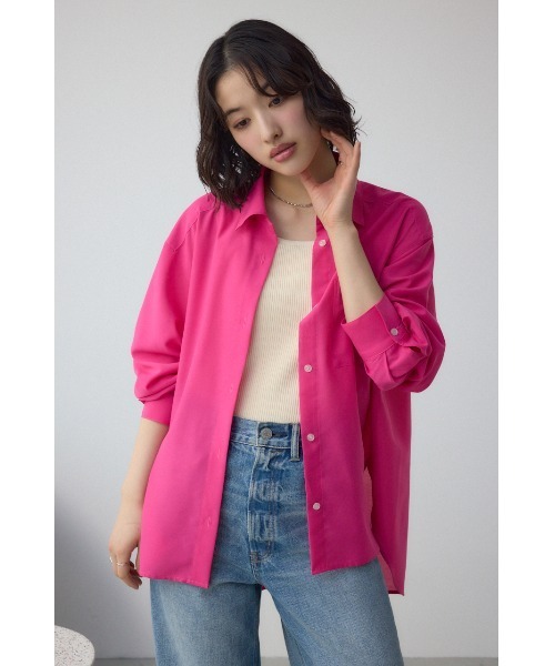 AZUL by moussy（アズールバイマウジー）の「イージーケアバックタックルーズシャツ（シャツ/ブラウス・レディース・アイボリー/グレー/ピンク・FREE）」の12枚目の写真