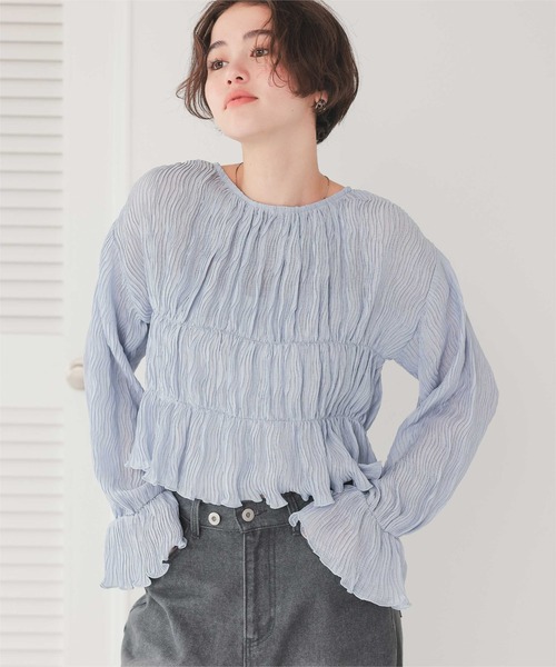 titivate(ティティベイト)の「前後2wayリボンシャーリングショートカーディガン(カーディガン/ボレロ・レディース・ブラック/アイボリー/ピンクベージュ/ブルー・M)」の11枚目の写真