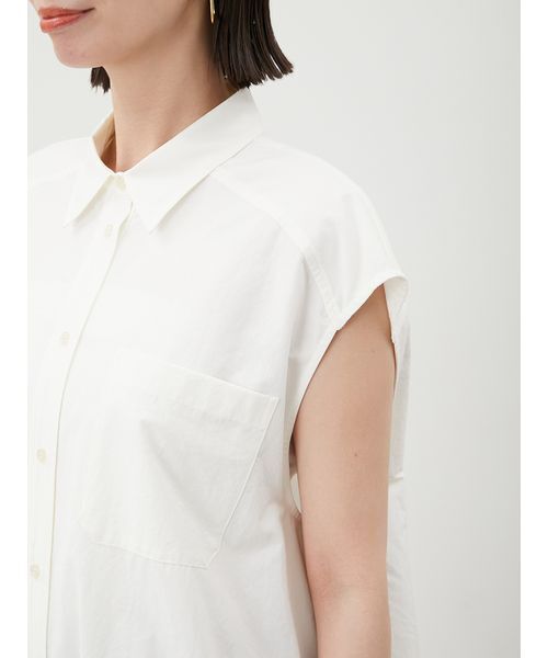 Mila Owen(ミラオーウェン)の「バルーンヘムノースリシャツ(シャツ/ブラウス・レディース・ホワイト/ブルー/チャコールグレー・FREE)」の4枚目の写真