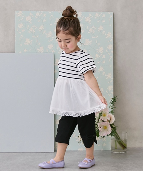 petit main（プティマイン）の「【スマイルシリーズ】サイドリボン7分丈パンツ（その他パンツ・キッズ・アイボリー/ブラック/ブルー/カラフル/ラベンダー・120cm/90cm/100cm/110cm/80ｃｍ/130cm）」の6枚目の写真