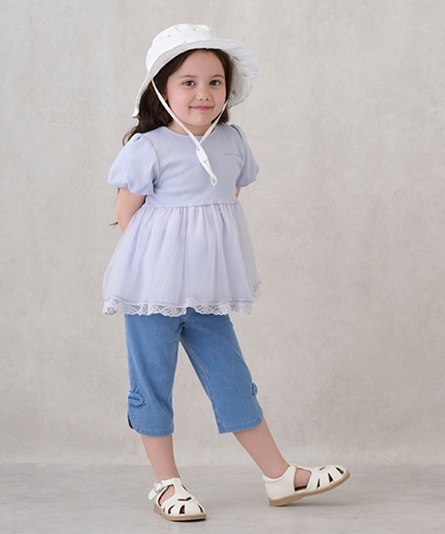 petit main（プティマイン）の「【スマイルシリーズ】サイドリボン7分丈パンツ（その他パンツ・キッズ・アイボリー/ブラック/ブルー/カラフル/ラベンダー・120cm/90cm/100cm/110cm/80ｃｍ/130cm）」の12枚目の写真