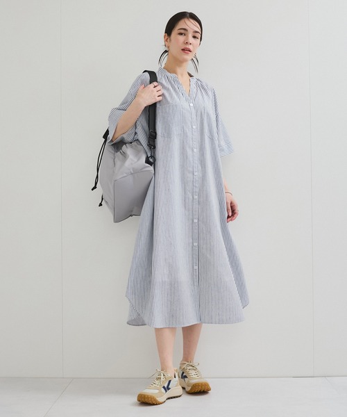 le cercle ADAM ET ROPE'（ルセルクルアダムエロペ）の「ストライプシャツワンピース（シャツワンピース・レディース・グレー系その他/ブルー系その他/イエロー系その他/レッド系その他・FREE）」の10枚目の写真