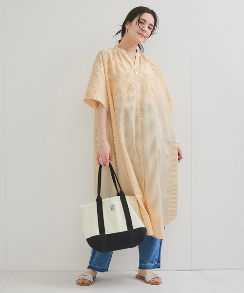 le cercle ADAM ET ROPE'（ルセルクルアダムエロペ）の「ストライプシャツワンピース（シャツワンピース・レディース・グレー系その他/ブルー系その他/イエロー系その他/レッド系その他・FREE）」の7枚目の写真