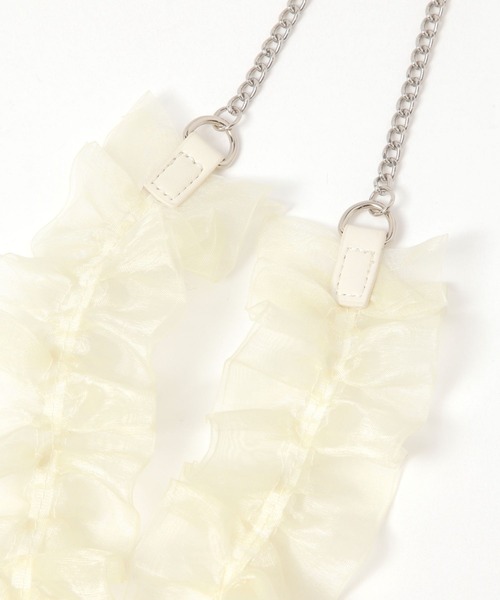 LAKOLE（ラコレ）の「チュール×チェーンコンビショルダー / 324537（スマホグッズ・レディース・ブルー/アイボリー/ブラック・FREE）」の6枚目の写真