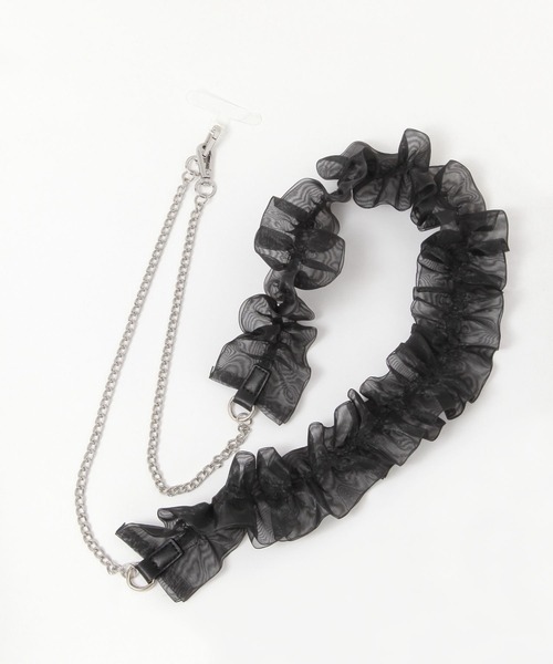 LAKOLE（ラコレ）の「チュール×チェーンコンビショルダー / 324537（スマホグッズ・レディース・ブルー/アイボリー/ブラック・FREE）」の9枚目の写真