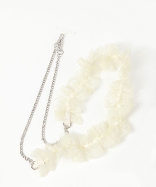 LAKOLE（ラコレ）の「チュール×チェーンコンビショルダー / 324537（スマホグッズ・レディース・ブルー/アイボリー/ブラック・FREE）」の10枚目の写真