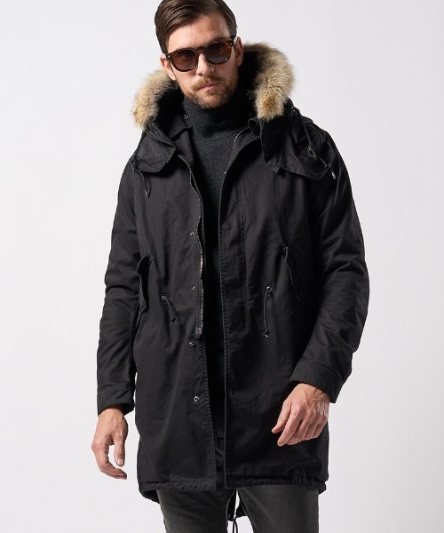 wjk(ダヴルジェイケイ)の「mj10667-M65 fishtail parka フィッシュテールパーカー(モッズコート・メンズ・カーキ/ブラック・XL/L/M/S)」の2枚目の写真