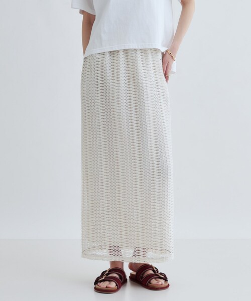 GALLEST（ギャレスト）の「レースタイトスカート（スカート・レディース・ブラック/ホワイト系・38）」の2枚目の写真