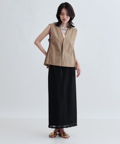 GALLEST（ギャレスト）の「レースタイトスカート（スカート・レディース・ブラック/ホワイト系・38）」の7枚目の写真