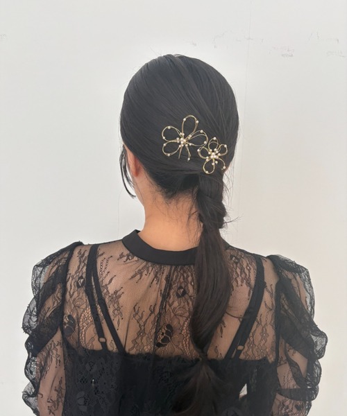 Dorry Doll(ドリードール)の「水引き風フラワーヘアピン(ヘアピン・レディース・シルバー/ゴールド・FREE)」の2枚目の写真