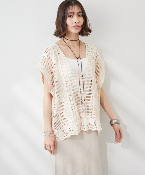 【関税なし】HOBBS ホッブス alessia リネン ベスト Amazon | [Avenue2Z] シースルーブロッサムレース ワンボタン
