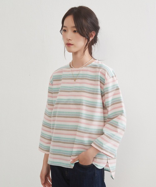 On One's Own(オンワンズオン)の「On One's Own ラメボーダーラウンドネック9分袖ブラウス(シャツ/ブラウス・レディース・ピンク/ブルー・M/L)」の15枚目の写真