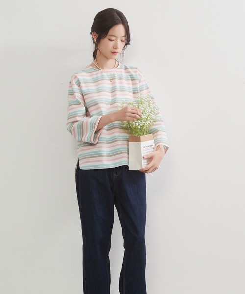 On One's Own(オンワンズオン)の「On One's Own ラメボーダーラウンドネック9分袖ブラウス(シャツ/ブラウス・レディース・ピンク/ブルー・M/L)」の19枚目の写真