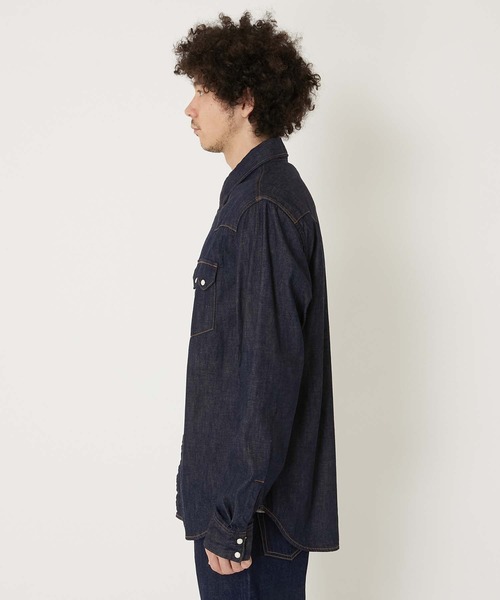 BLUE BLUE（ブルーブルー）の「ST814 ライトデニム ウエスタンシャツ（シャツ/ブラウス・メンズ・ネイビー・SMALL/MEDIUM/LARGE/X-LARGE）」の9枚目の写真