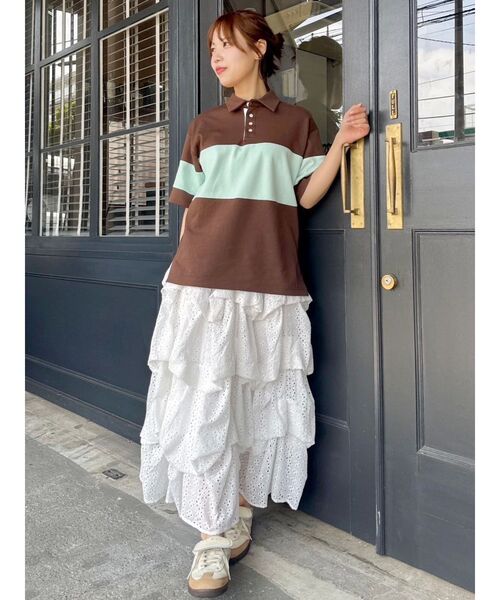 dazzlin（ダズリン）の「コットンレースバルーンタックスカート（スカート・レディース・ブラック/オフホワイト・SMALL/MEDIUM）」の4枚目の写真