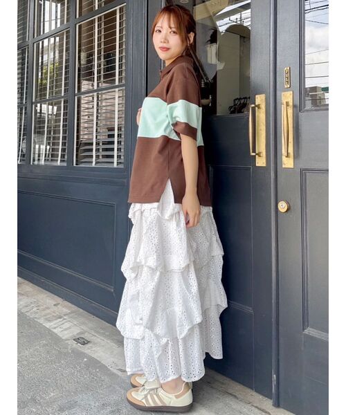 dazzlin（ダズリン）の「コットンレースバルーンタックスカート（スカート・レディース・ブラック/オフホワイト・SMALL/MEDIUM）」の5枚目の写真