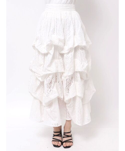 dazzlin（ダズリン）の「コットンレースバルーンタックスカート（スカート・レディース・ブラック/オフホワイト・SMALL/MEDIUM）」の8枚目の写真