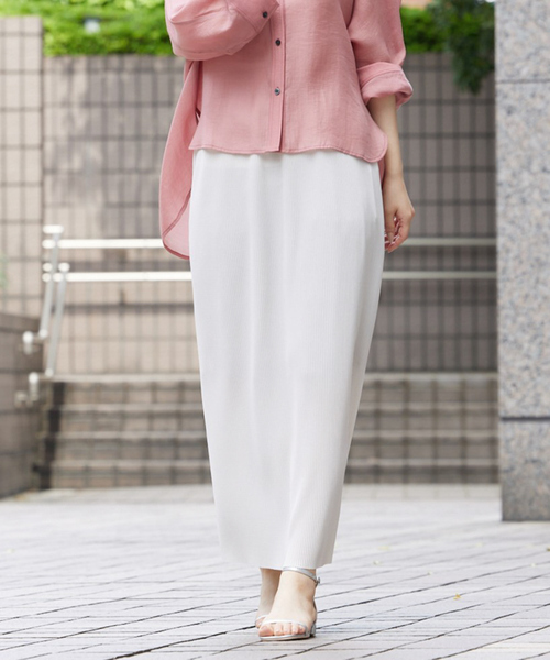 abahouse mavie（アバハウスマヴィ）の「クリスタルプリーツナロースカート（スカート・レディース・アイボリー/ストライプ/ドット/ブラック・フリー）」の2枚目の写真