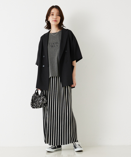 abahouse mavie（アバハウスマヴィ）の「クリスタルプリーツナロースカート（スカート・レディース・アイボリー/ストライプ/ドット/ブラック・フリー）」の22枚目の写真