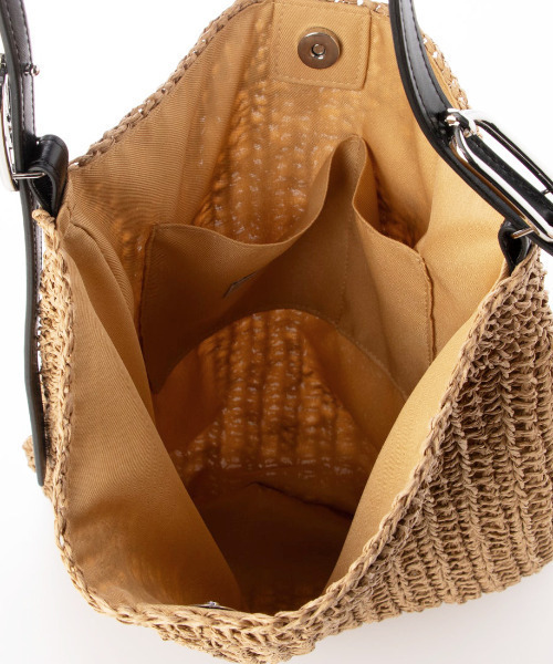 cache cache（カシュ カシュ）の「カシュカシュ cachecache / フリーハンドルクロッシェトート（かごバッグ・レディース・ブラック/グレー/キャメル・FREE）」の6枚目の写真