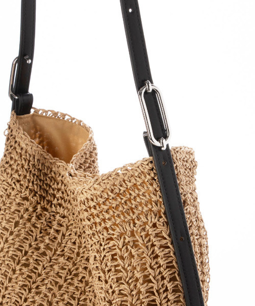 cache cache（カシュ カシュ）の「カシュカシュ cachecache / フリーハンドルクロッシェトート（かごバッグ・レディース・ブラック/グレー/キャメル・FREE）」の7枚目の写真