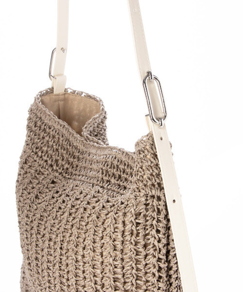 cache cache（カシュ カシュ）の「カシュカシュ cachecache / フリーハンドルクロッシェトート（かごバッグ・レディース・ブラック/グレー/キャメル・FREE）」の12枚目の写真