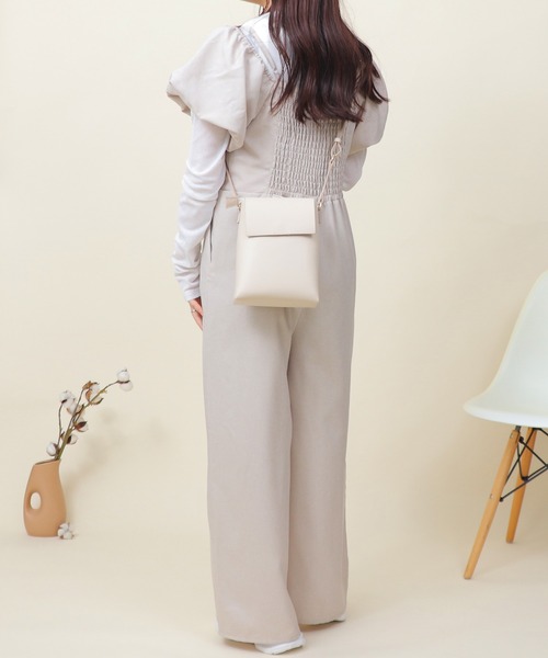 セール】パフスリーブ サロペット（つなぎ/オールインワン）｜Esime