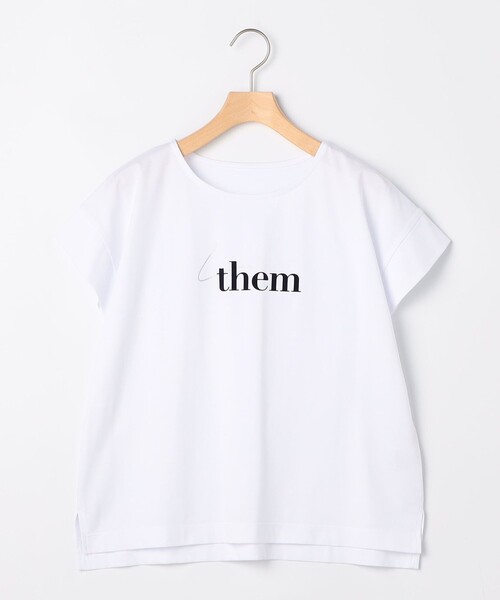 MICO COULIER（ミコクリエ）の「超長綿フロッキー×箔プリントTシャツ（Tシャツ/カットソー・レディース・ベージュ/オフホワイト/チャコールグレー・38）」の13枚目の写真