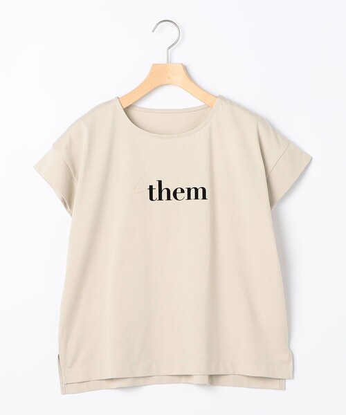 MICO COULIER（ミコクリエ）の「超長綿フロッキー×箔プリントTシャツ（Tシャツ/カットソー・レディース・ベージュ/オフホワイト/チャコールグレー・38）」の16枚目の写真