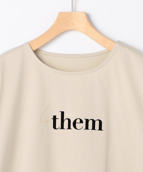 MICO COULIER（ミコクリエ）の「超長綿フロッキー×箔プリントTシャツ（Tシャツ/カットソー・レディース・ベージュ/オフホワイト/チャコールグレー・38）」の20枚目の写真