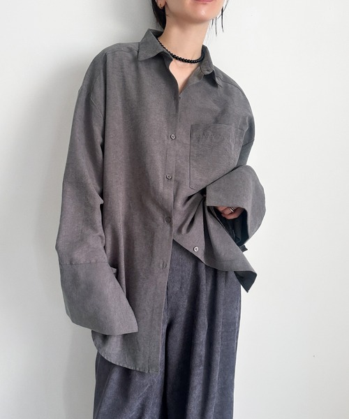 モカページです セール】カフスデザインオーバーサイズシャツ（シャツ/ブラウス