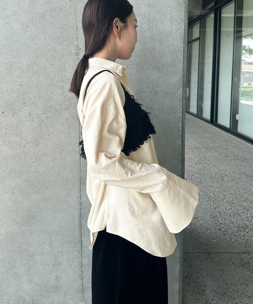 セール】カフスデザインオーバーサイズシャツ（シャツ/ブラウス