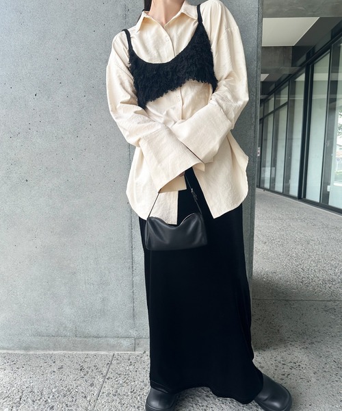 select MOCA by son（セレクトモカバイソン）の「カフスデザインオーバーサイズシャツ（シャツ/ブラウス・レディース・アイボリー/グレー/ブラウン・FREE）」の20枚目の写真