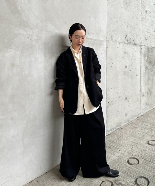 select MOCA by son（セレクトモカバイソン）の「カフスデザインオーバーサイズシャツ（シャツ/ブラウス・レディース・アイボリー/グレー/ブラウン・FREE）」の22枚目の写真