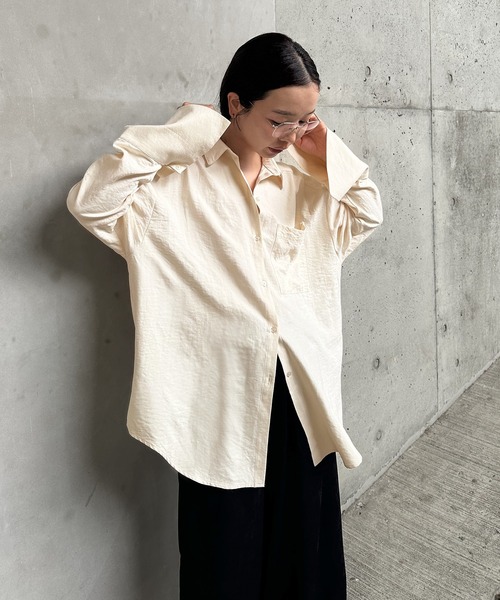 セール】カフスデザインオーバーサイズシャツ（シャツ/ブラウス