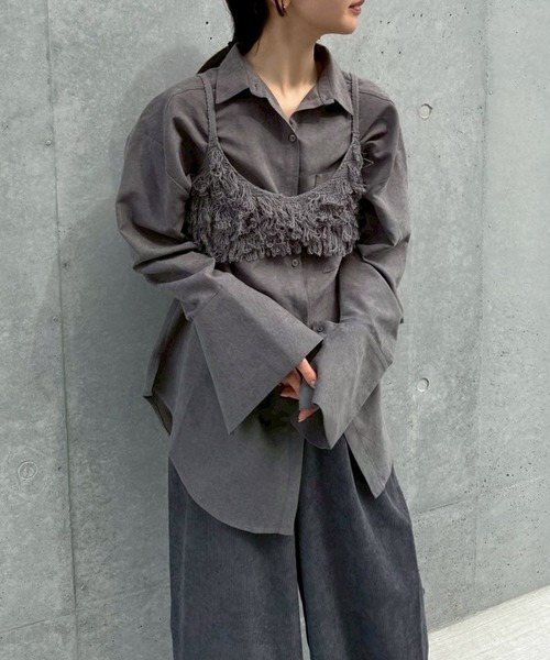 デザインオーバーサイズシャツ カフスデザインオーバーサイズシャツ（シャツ/ブラウス）｜select MOCA