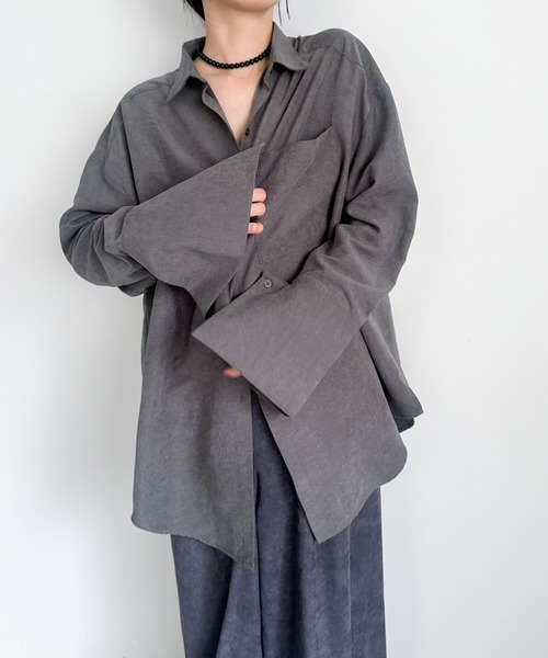 セール】カフスデザインオーバーサイズシャツ（シャツ/ブラウス