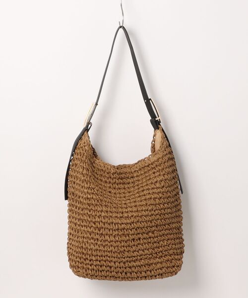 m.f.editorial（エムエフエディトリアル）の「【ペーパー素材】雑材 ショルダーバッグ A4対応（ショルダーバッグ・レディース・ターコイズブルー/ダークウッド・FREE）」の3枚目の写真