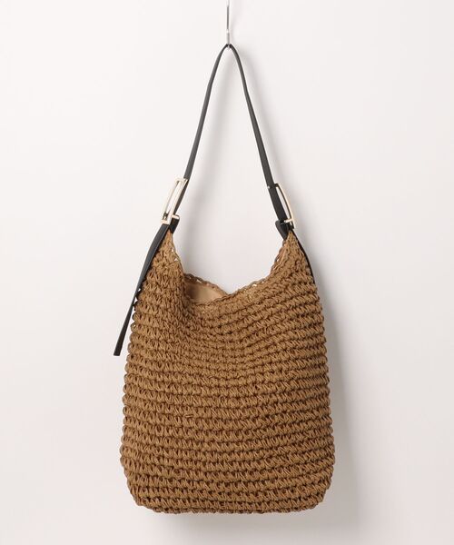 m.f.editorial（エムエフエディトリアル）の「【ペーパー素材】雑材 ショルダーバッグ A4対応（ショルダーバッグ・レディース・ターコイズブルー/ダークウッド・FREE）」の7枚目の写真